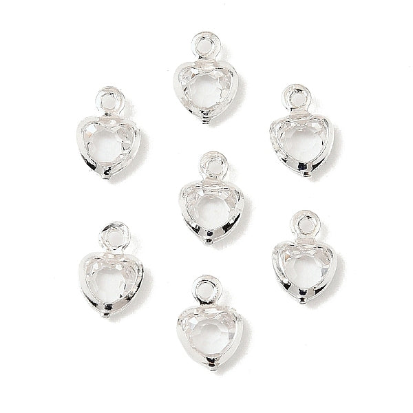 Herz Messing Glas Charms