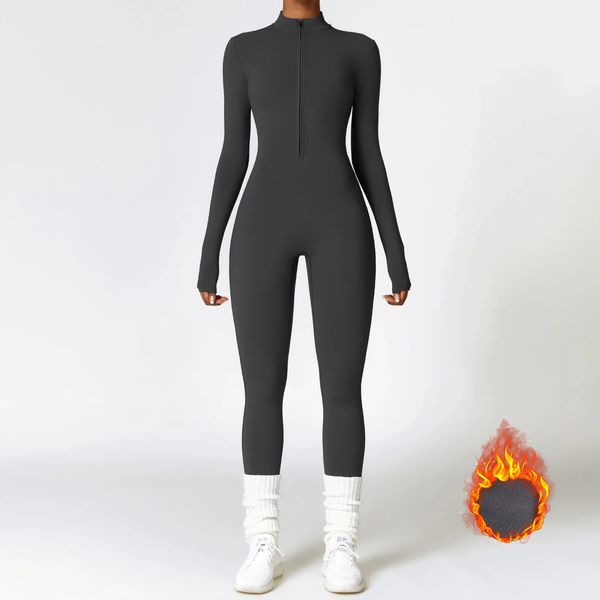 Autumn Winter Sporty Mumpsuit Sportswear Sportswear Manga longa zíper quente academia de ginástica fitness de ioga em geral roupas de exercí