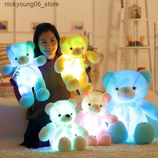 Plush Light - Up toys LED lights teddy bear toys stuffed animal plugs illuminated teddy bear dolls glowing pillows childrens toys Christmas