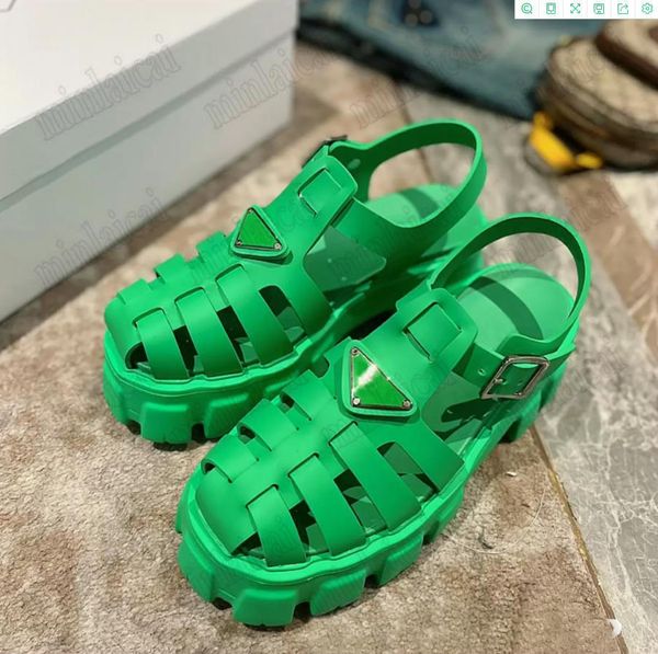 DESIGNER Foam Rubber Sandals Chunky Lightweight Platform Sole Luxurys Women&#039;s Sandal Soft Cage Straps Open Heel Summer Outdoor Shoes