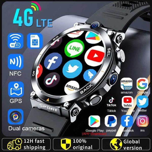 Smart Watches 4G LTE smartwatch with WiFi application download software dual camera video call 1.39-inch mens smartwatch supports Google Pla