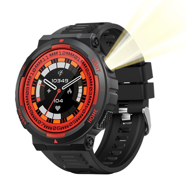 New Smart Watch Men 3ATM Waterproof 1.53&quot; KT75 Outdoor Sports With LED Flashlight Health Monitoring Bluetooth Call