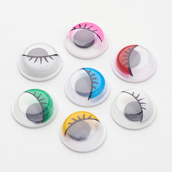 Meneo ojos saltones de plástico botones de accesorios de diy de la artesanía de álbum de recortes de juguete con parche de la etiqueta en la...