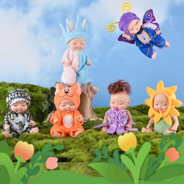 1pc Fashion Simulation Rebirth Dolls Toy Mini Cute Sleeping Baby Series Doll Cartoon Animal Toy for Kids Birthday Gift Y240731