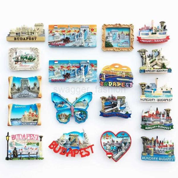 Refrigerator Magnets Budapest Hungary Refrigerator Magnetic Sticker Resin Souvenir Home Decoration Fridge Magnet Kids GiftsXJ240809