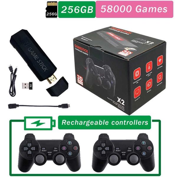 New GD10 X2 Pro 4K HD Video Game Console 2.4G Dual Charging Wireless Controller Suitable for 64GB 128G and 256G 58000 Games Y241109