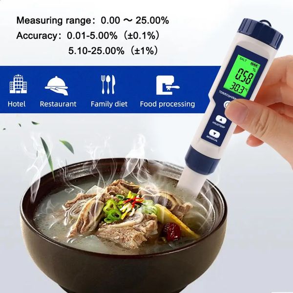 High-precision digital kitchen sea water salinity meter salt concentration meter Salimeter for food farming fish pondSoup 240723