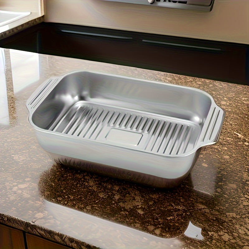 TEMU 1pc, Deep Baking Sheet, Stainless Steel Baking Pan, Non-stick Cookie Sheet, Grilling Trays, Oven Accessories, Baking Tools, Kitchen Gadgets,