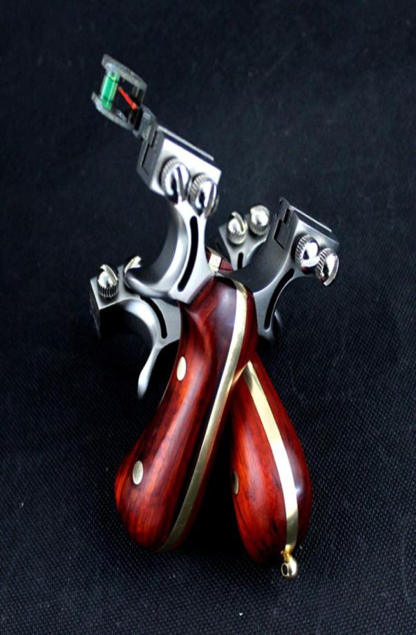 Professional Hunting Slingshot Stainless Steel Catapult + Wood Handle with Ruer Band Outdoor Shooting Hunting Gear5381187