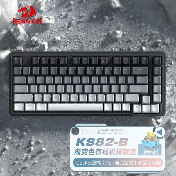 Keyboards Redragon New Style Mechanical Gaming Keyboard RGB LED Backlit Wired 82 Keys HOT-Swappable Custom Linear Switches for Windows PC H2