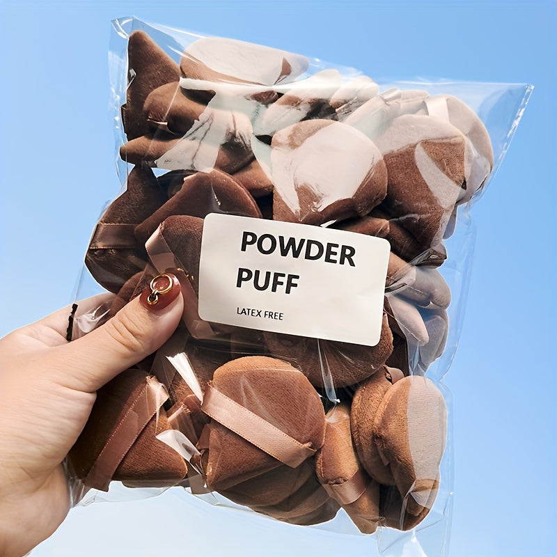 TEMU 60pcs Mini Velvet Powder , Makeup Blender For Contour, Eyes And Edges, Foundation Blending Sponge Set, Suitable For Types