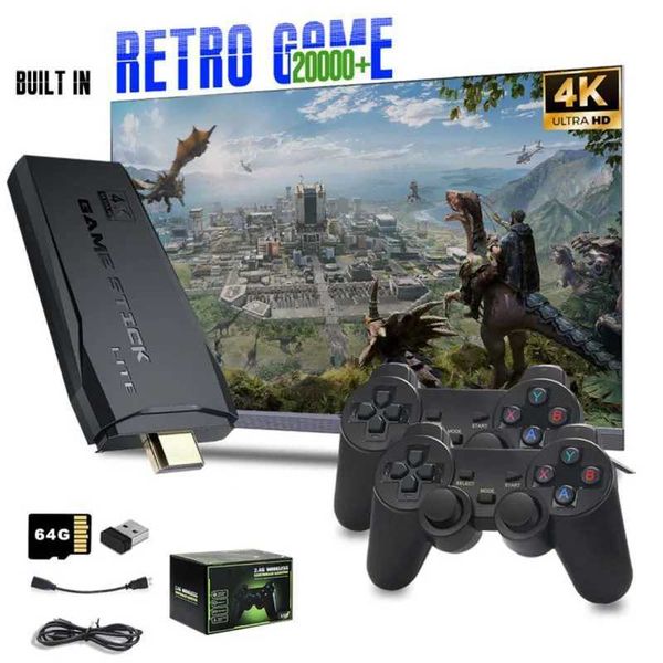 Máquina de jogo M8 Game Stick 4K Saída para o console de videogames de TV Integração de 20000 jogos 9 Emators 64 GB Retro Gaming Console par