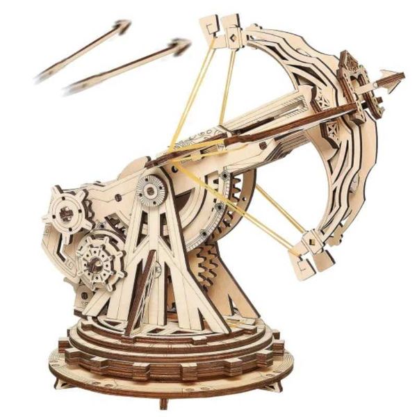 Robotime Rokr 3D Wooden Puzzle Wooden Model kit 142 Pieces Medieval Siege Toy Medieval Siege Toy Christmas giftT250117