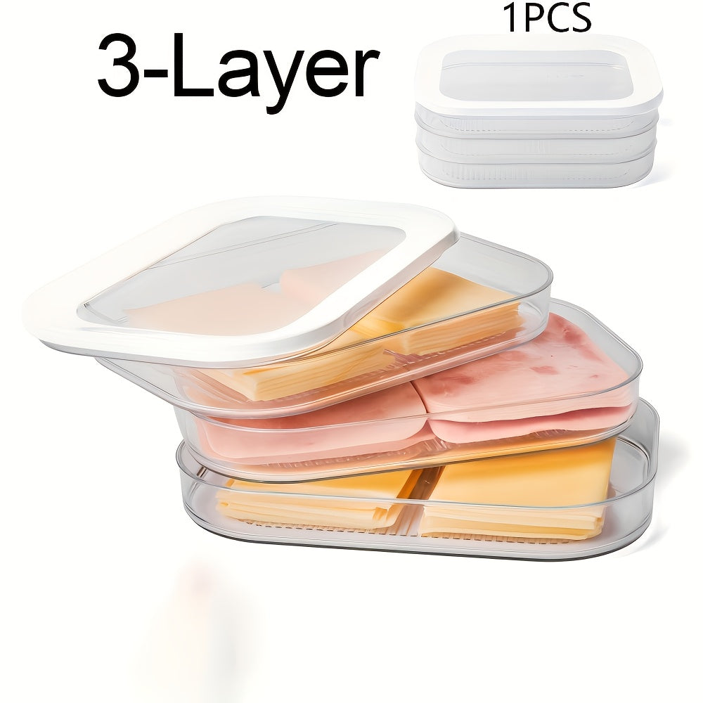 TEMU 1pc-2pc Stackable Food Storage Container Set With Lid - Freezer Safe, Kitchen Organizer For Lunch Meat, Turkey And - Ideal Refrigerator