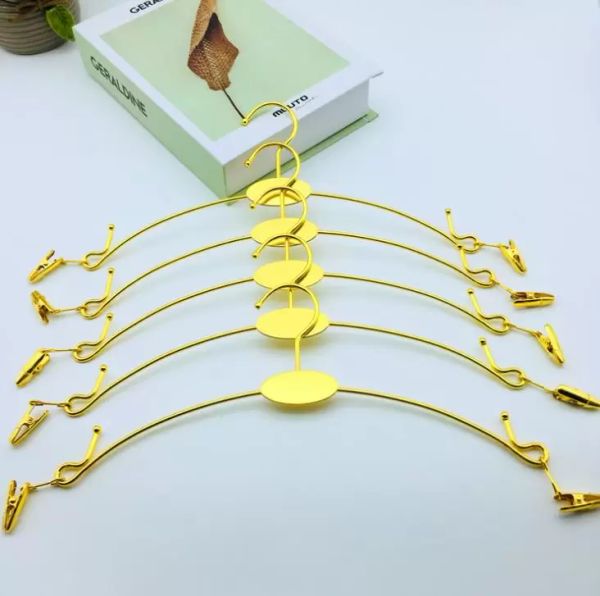 Colored Metal Lingerie Hanger With Clip , Bra Hanger and Underwear Briefs Underpant Display Hangers dh0745