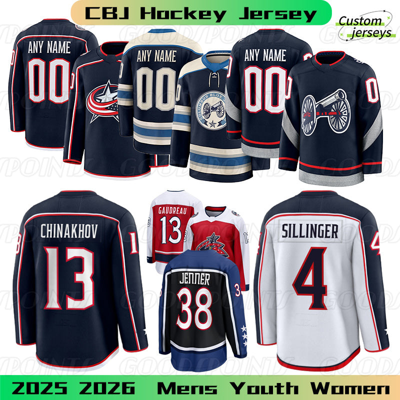 ColumbusS hockey jerseys Johnny Gaudreau Boone Jenner Werenski Merzlikins Sean Monahan Blue Jackets jersey Adam Fantilli Kirill Marchenko 2025 mens