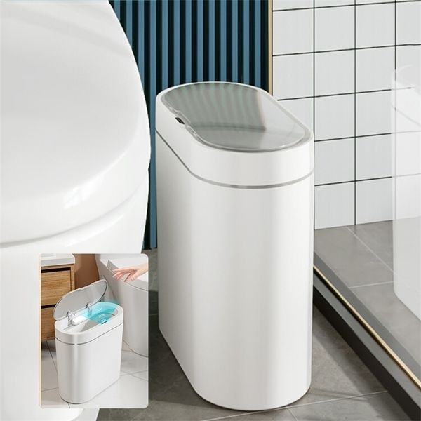 Waste Bins 7L Smart Sensor Trash Kitchen Home Automatic Can for Bedroom Bathroom HouseholdToilet Waterproof Garbage With Lid 220930