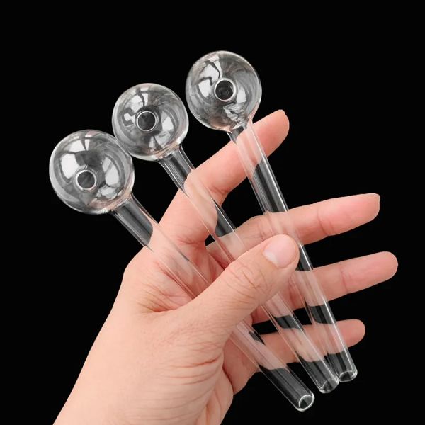 3cm Big Ball Glass Oil Burner Pipes Thick Smoking Tubes Transparent Clear Pyrex Smoking Pipe for Dab Rig Bong Water Bubbler Hookah ZZ