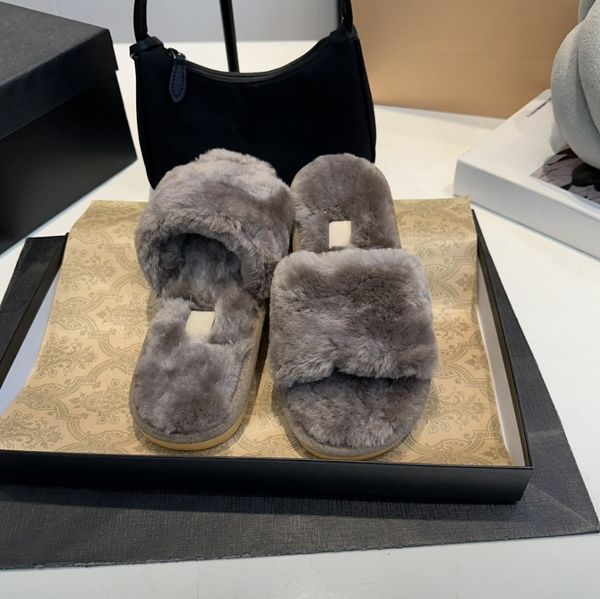 Casual wool slippers Designer home plush slippers Autumn winter warm flat slippers Indoor Scuffs Comfort Warmth Woman Plush Slippers