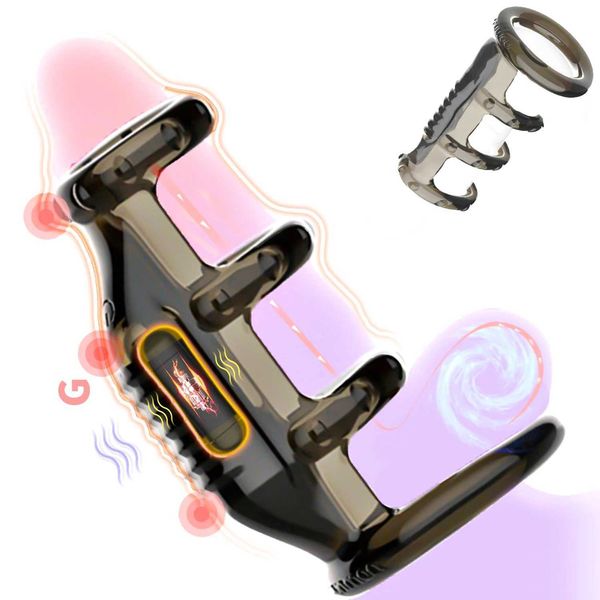Other Health Beauty Items 2 in 1 Male Delay Cock Ring Slve Penis Vibrating Ring Strap Dildo G spot Stimulator Vibrator Enlargement Extender