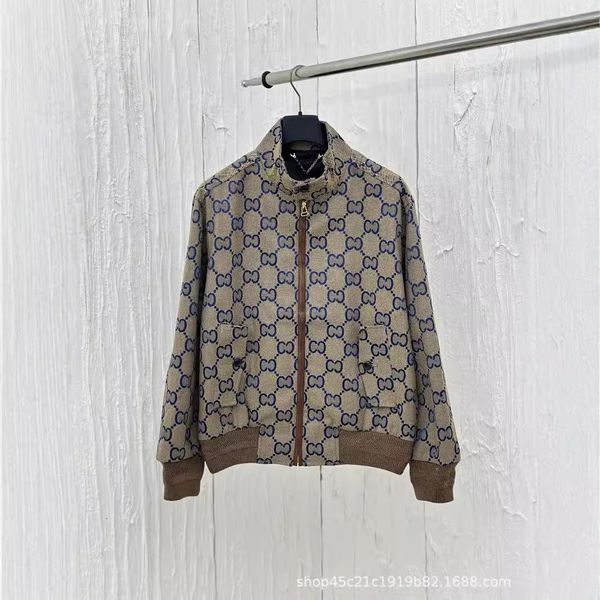 Men&#039;s Jackets High Version g 24fw Trend Casual Loose Jacquard Stand Up Collar Double Canvas Long Sleeved Jacket