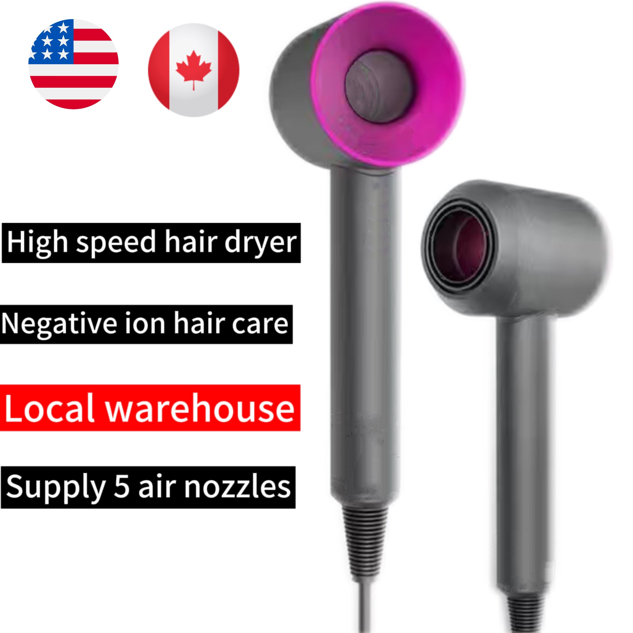 Blow Dryer Professional Hair Dryer 5-in-1 Hair Care Dryer Powerful Stronger Hot Cold Wind Temperature