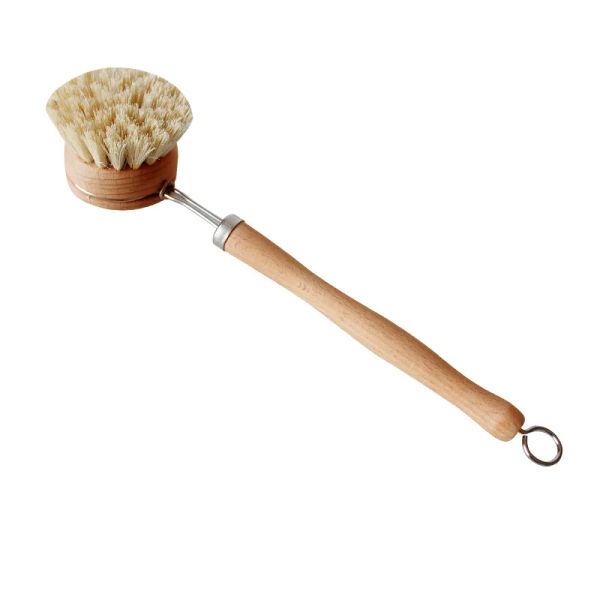 Bambu Natural Wooden Long Handle Brushes Kitchen Pan prato tigela de lavagem Lavagem Ferramentas de limpeza doméstica ZZ ZZ