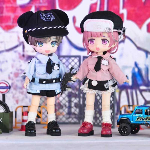 Doll Apparel Dolls Ob11 clothing uniform set hat tie and shorts with shoes suitable for GSC body P9 body 1-12bjd ymy GSC doll clothing acces