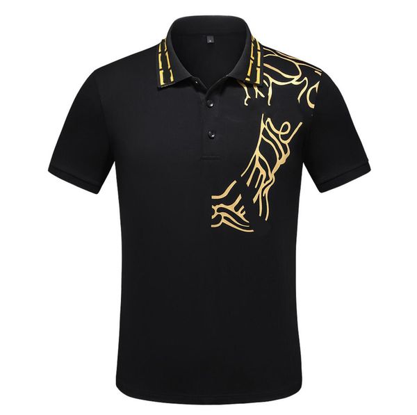 Men&#039;s Polos Business Casual Shirts Fashion Man Summer Short Sleeve Polo Shirt Full Letters Printing Tops