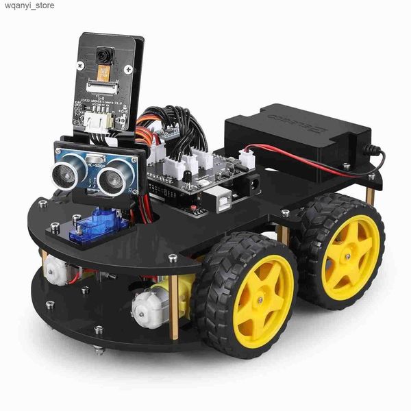 Electronics Robots ELEGOO Arduino UNO R3 project intelligent robot car kit V4 UNO R3 line tracking module ultrasonic sensor infrared remote