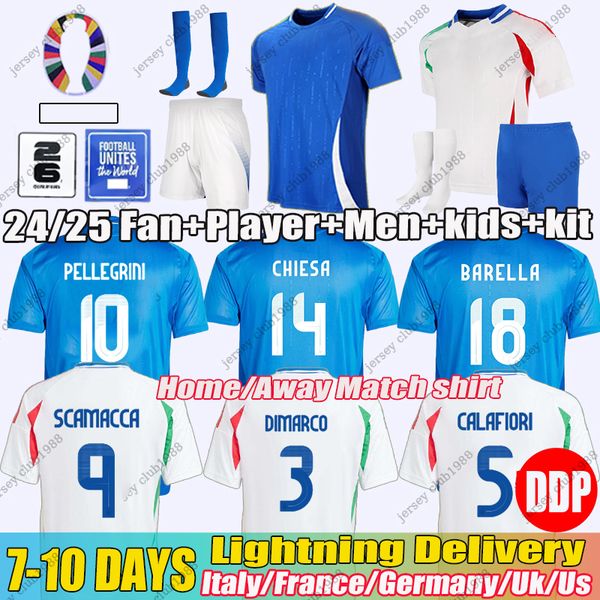24 Italy jersey Italia soccer jerseys SCAMACCA IMMOBILE CHIESA football shirts RASPADORI JORGINHO BARELLA BASTONI Maglia italiana national t