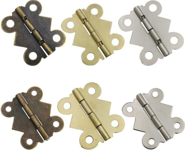 2000pcs/lot Mini Butterfly Door Hinges 20mm x17mm Bronze Cabinet Drawer Jewellery Box Decorate Hinge For Furniture