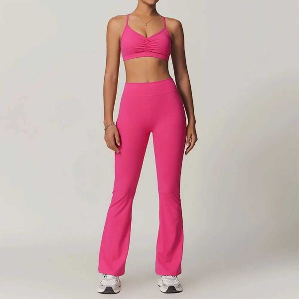 Athletic Wear Women Clothes Yoga Set 2PCS Workout Tracksuit Sportswear Gym Clothing High Waist Leggings Fitness Bra Sports SuitsXJ250109