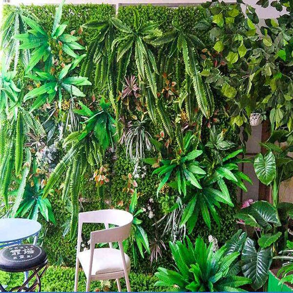 Faux Floral Greenery 40X60 cm Green Plants Wall Artificial Hedge Garden Backyard Grass Home Decor Simulation Carpet Lawn Outdoor Privacy Scr