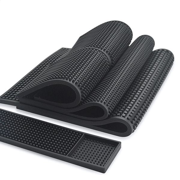 Bar mat anti slip PVC coffee shop bar home cup waterproof heatresistant durable drainage service spiral 240819
