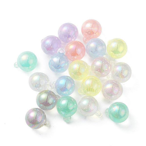 Placage uv lumineux pendentifs acryliques irisés arc-en-ciel transparents