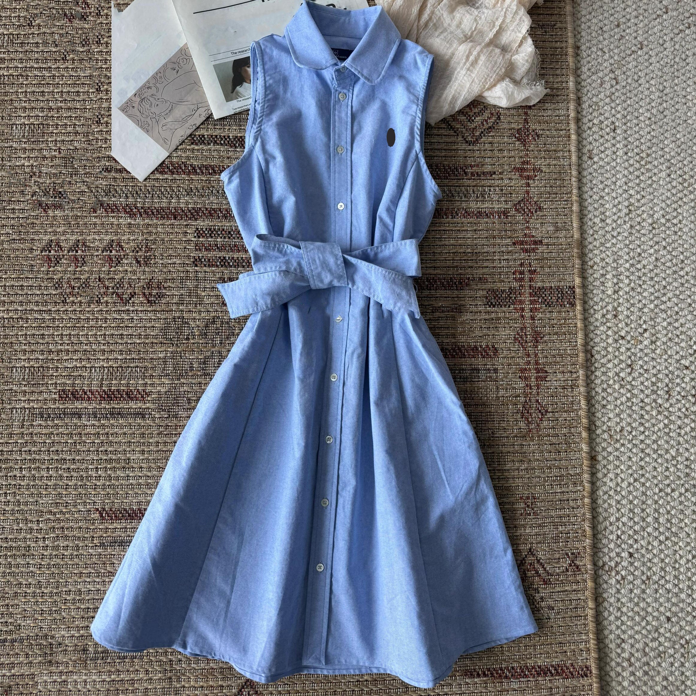 Womens Summer Designers Dresses Ladies Fashion Dresses Designers Women Clothing High-end Ralphlies Skirts Sundress Fashion Girls Sleeveless Dress EH