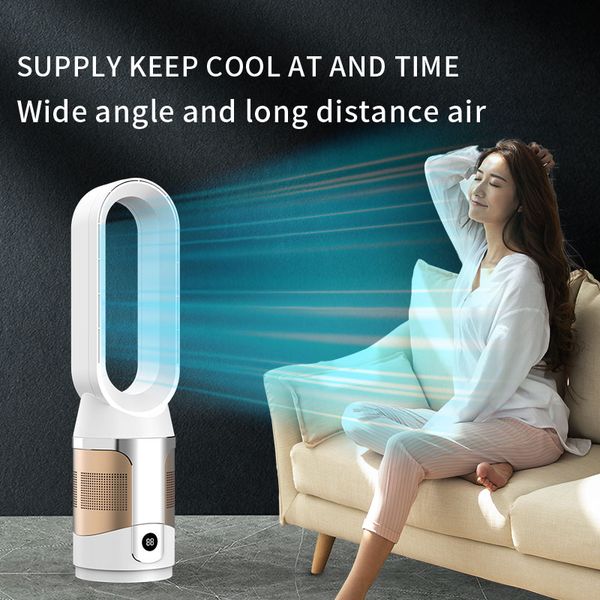 2024 new hot selling manufacturer vertical bladeless fan electric air cooling bladeless fan with air purifier single cooling model manufactu