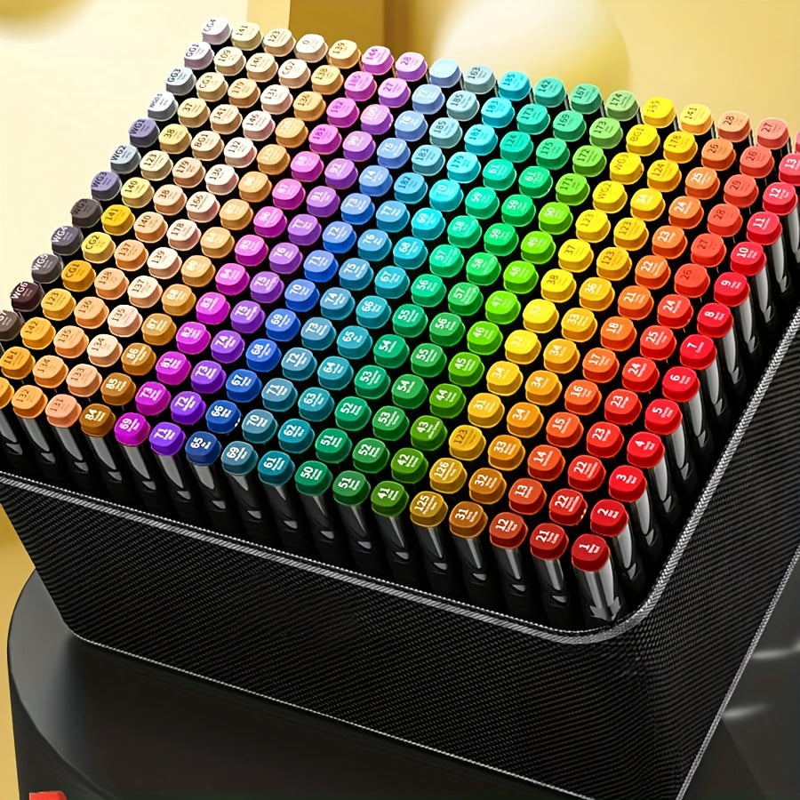 TEMU 168 Sets Of Double-headed Color Marker Pens | Permanent Sketch And Animation Marker Pens, Suitable For Office, Writing And | Essential For