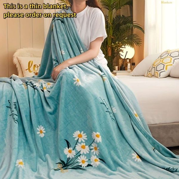 1pc Personality Print Flannel Blanket, Soft Warm Throw Nap Couch Sofa Office Bed Camping Travel, Multi-purpose Gift Blanket for All Season