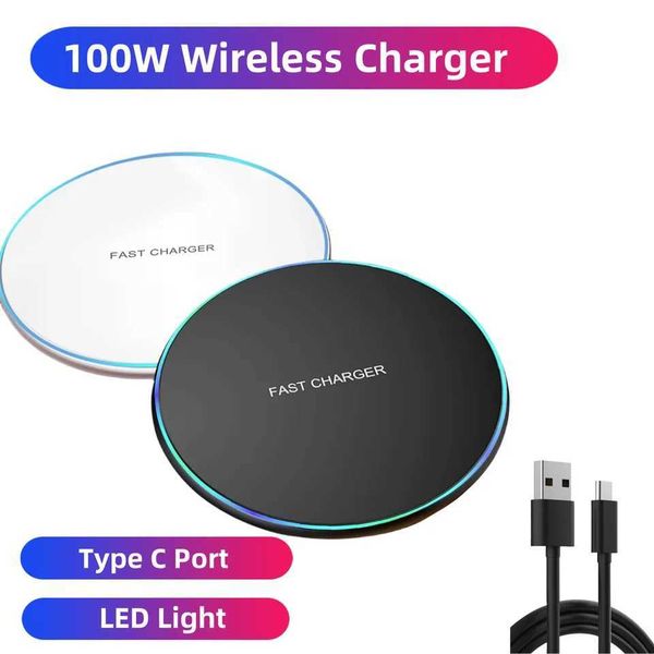 100W Fast Wireless Charger Pad for iPhone 15 14 13 12 X Pro Max Samsung Galaxy S21 S20 S10 Wireless Charging Dock StationM240731