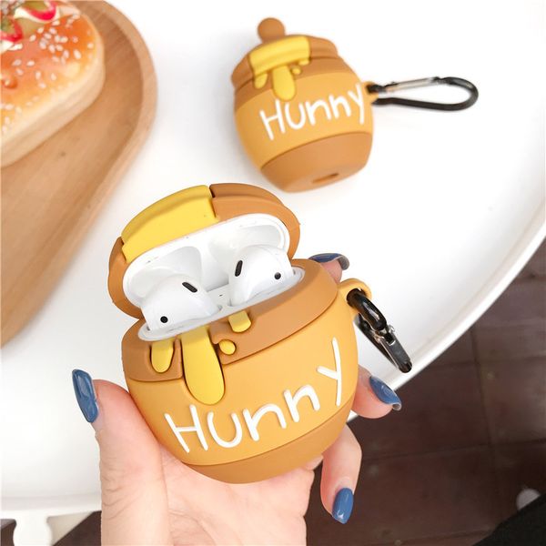 Cute Honey Bucket Headphone Protective Case Quality Silicone with Shock-Absorbent Cover for Wireless Bluetooth Headphone Accessories Perfect