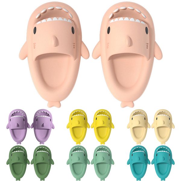 09 Mens Women Shark Summer Home Solid Color Couple Parents Outdoor Cool Indoor Household Funny Slippers GAI