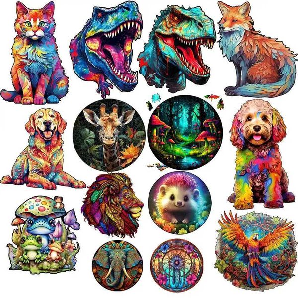 3D Puzzles Unique Wooden Animal Jigsaw Puzzles Colorful Turtle 3D Puzzle Gift Fabulous Gift Interactive Toy for Adults Educational H241119