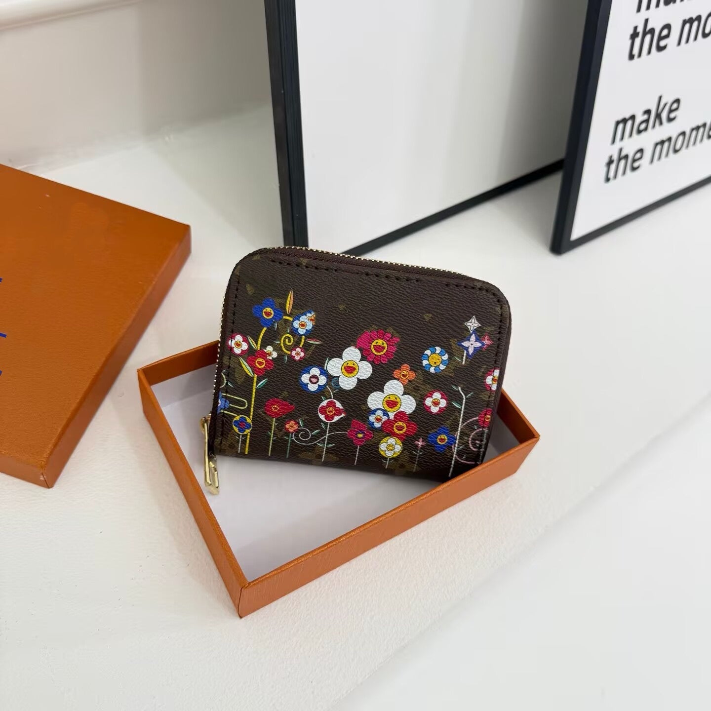 Short Wallet designer wallet cherry blossom murakami wallet women mini colorful wallet credit card holder coin purse holder cosmetic key pouch purse