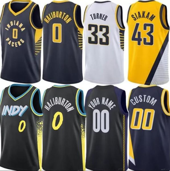 Custom Chris Duarte Bennedict Mathurin Men City Basketball Jerseys Youth Pacer Tyrese Haliburton CE Jersey Black Buddy Hield Jalen Smith