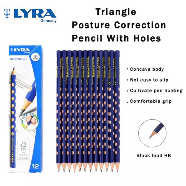 Pencils LYRA Groove Slim Graphite Triangle Posture Correction Pencils 12pcs Kids Holding Pen Gesture Learning-Writing Pencils Stationery 231