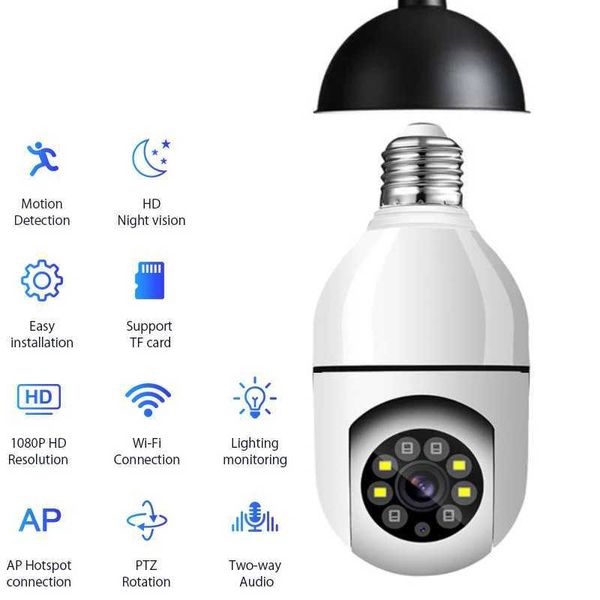 1PCS 3MP bulb IP WiFi camera indoor video surveillance camera security protection baby monitor full-color night vision camera X250110