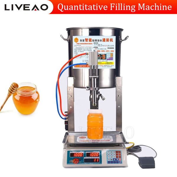 Liquid Filling Machine Semi Automatic Pneumatic Paste Glue Paint Shampoo Honey Cooking Oil Small Bottle Weighing Filling Machine