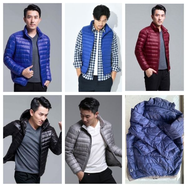 Lemon-3170 Men Lightweight Down Jacket Stand Collar Winter Coat Plus-Size Sports Down Vest